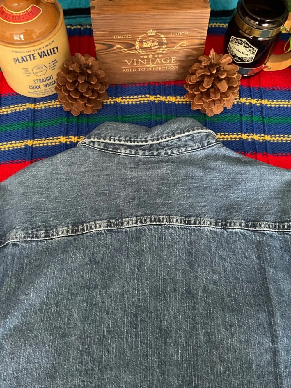 Vintage 90s-Levi’s Denim- Work Shirt-Men’s 3X/ Heavyweight Medium Wash Button Up